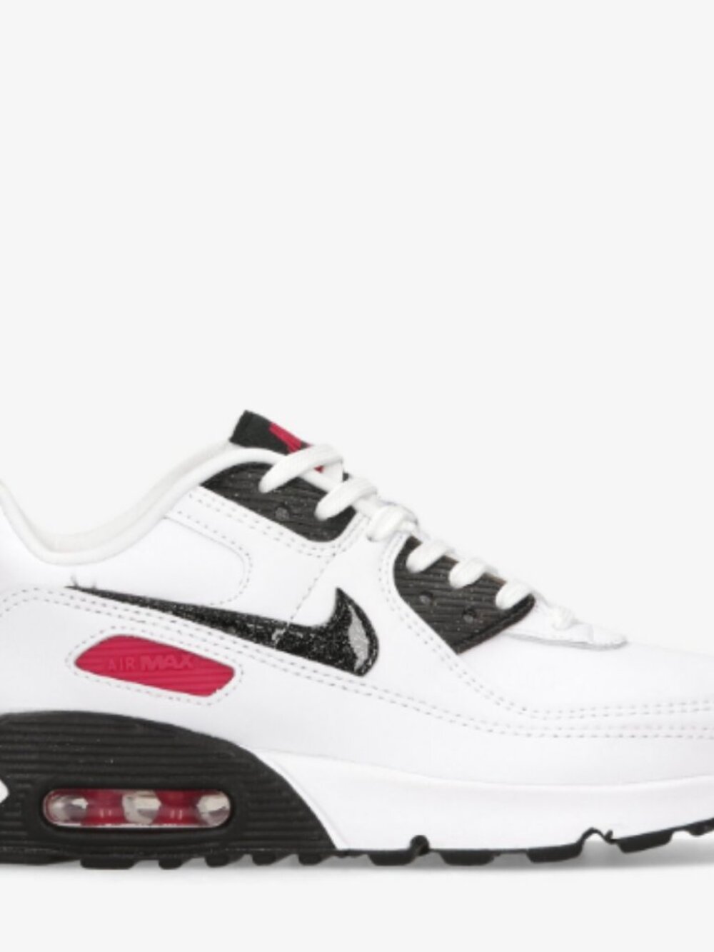 Nike Air Max 90 LTR SE 2 White Red and Black Shoes SIZE 3Y
